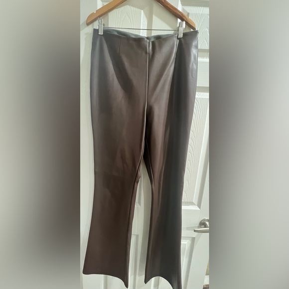 ASOS Pants & Jumpsuits Brown Faux Leather Pants Tall Girl Friendly
